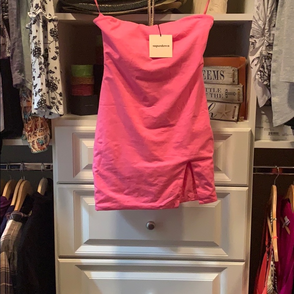 Strapless superdown mini dress